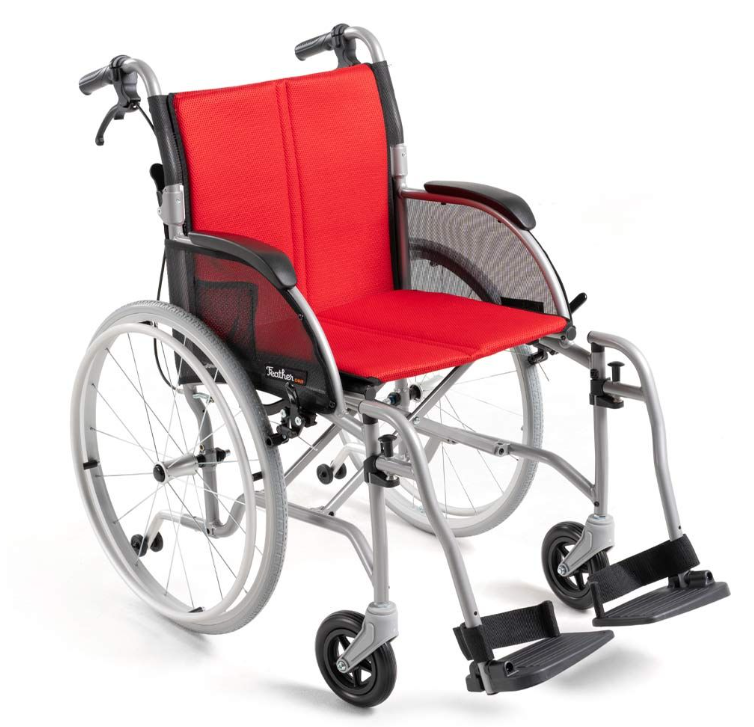 13.5 Grey Wheelchair & Red Cushions